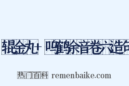 辊金丸+呜鹤余音卷六造句是什么意思的图片